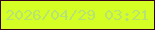 文字の大きさ：3、枠の色：34001a、背景の色：d5fe25、文字の色：b7e275 無料ブログパーツのブログ時計