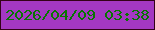 文字の大きさ：3、枠の色：340118、背景の色：a438c2、文字の色：087502 無料ブログパーツのブログ時計