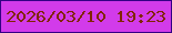 文字の大きさ：2、枠の色：340184、背景の色：d23bea、文字の色：802500 無料ブログパーツのブログ時計