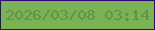 文字の大きさ：4、枠の色：34057b、背景の色：7bb256、文字の色：619347 無料ブログパーツのブログ時計