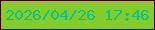 文字の大きさ：3、枠の色：340600、背景の色：84cd28、文字の色：0dc18d 無料ブログパーツのブログ時計