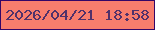 文字の大きさ：2、枠の色：340667、背景の色：f87d6d、文字の色：51316a 無料ブログパーツのブログ時計