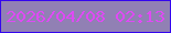 文字の大きさ：2、枠の色：3406ef、背景の色：9180b4、文字の色：df4af4 無料ブログパーツのブログ時計