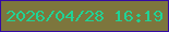 文字の大きさ：4、枠の色：340aa6、背景の色：7d763d、文字の色：20d396 無料ブログパーツのブログ時計