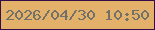 文字の大きさ：4、枠の色：340e49、背景の色：e3b16a、文字の色：717169 無料ブログパーツのブログ時計