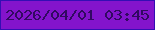 文字の大きさ：1、枠の色：340eb4、背景の色：8314cc、文字の色：320962 無料ブログパーツのブログ時計