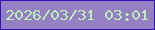 文字の大きさ：5、枠の色：3412b7、背景の色：9580c3、文字の色：bcefb5 無料ブログパーツのブログ時計