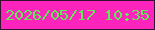 文字の大きさ：5、枠の色：341331、背景の色：fc24bd、文字の色：63e857 無料ブログパーツのブログ時計