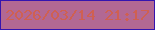 文字の大きさ：1、枠の色：3414af、背景の色：b26893、文字の色：cf6052 無料ブログパーツのブログ時計