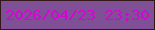 文字の大きさ：3、枠の色：341819、背景の色：805097、文字の色：d405d3 無料ブログパーツのブログ時計