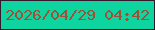 文字の大きさ：2、枠の色：34182b、背景の色：0ed5a0、文字の色：9b523a 無料ブログパーツのブログ時計