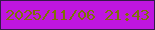 文字の大きさ：1、枠の色：34194a、背景の色：bf16e0、文字の色：7e7108 無料ブログパーツのブログ時計