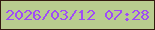 文字の大きさ：3、枠の色：341a10、背景の色：b9cc8f、文字の色：9f4bf6 無料ブログパーツのブログ時計