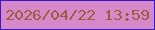 文字の大きさ：2、枠の色：341aca、背景の色：d688c8、文字の色：975e42 無料ブログパーツのブログ時計