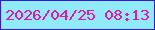 文字の大きさ：4、枠の色：341bce、背景の色：8febfa、文字の色：ee11a5 無料ブログパーツのブログ時計