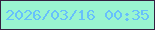 文字の大きさ：4、枠の色：342040、背景の色：99f5d0、文字の色：67c0fb 無料ブログパーツのブログ時計