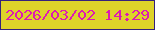 文字の大きさ：2、枠の色：34217c、背景の色：ddd329、文字の色：dd1bb2 無料ブログパーツのブログ時計
