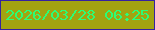文字の大きさ：5、枠の色：3422a1、背景の色：a2a311、文字の色：2cfd75 無料ブログパーツのブログ時計