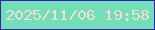 文字の大きさ：2、枠の色：3422a8、背景の色：73dfba、文字の色：f6ddd4 無料ブログパーツのブログ時計