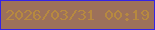 文字の大きさ：4、枠の色：3423e6、背景の色：9d715a、文字の色：b78940 無料ブログパーツのブログ時計
