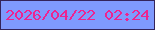 文字の大きさ：2、枠の色：34245a、背景の色：7f9afd、文字の色：ed2390 無料ブログパーツのブログ時計