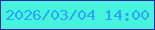 文字の大きさ：4、枠の色：34259d、背景の色：46f4de、文字の色：28a4f9 無料ブログパーツのブログ時計