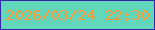 文字の大きさ：3、枠の色：3426ad、背景の色：62d7bb、文字の色：fb9a37 無料ブログパーツのブログ時計