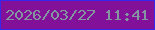 文字の大きさ：2、枠の色：3426ed、背景の色：831099、文字の色：8494a1 無料ブログパーツのブログ時計