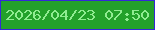 文字の大きさ：3、枠の色：3428d6、背景の色：23a12a、文字の色：90ec91 無料ブログパーツのブログ時計