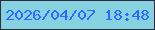 文字の大きさ：5、枠の色：34293c、背景の色：86d2e0、文字の色：2d69fa 無料ブログパーツのブログ時計