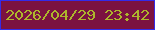 文字の大きさ：5、枠の色：342be7、背景の色：7b1240、文字の色：adb52c 無料ブログパーツのブログ時計
