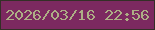 文字の大きさ：5、枠の色：342f27、背景の色：7c2960、文字の色：adae85 無料ブログパーツのブログ時計