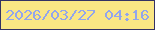 文字の大きさ：5、枠の色：343164、背景の色：fae684、文字の色：92a5ec 無料ブログパーツのブログ時計
