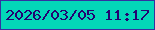 文字の大きさ：4、枠の色：3431a1、背景の色：03d7b8、文字の色：230271 無料ブログパーツのブログ時計