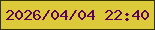 文字の大きさ：1、枠の色：343403、背景の色：ddca3b、文字の色：5f0159 無料ブログパーツのブログ時計