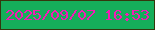 文字の大きさ：3、枠の色：34370c、背景の色：15ae5a、文字の色：f31bb5 無料ブログパーツのブログ時計