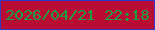 文字の大きさ：5、枠の色：3439cb、背景の色：b80c34、文字の色：1b9f41 無料ブログパーツのブログ時計