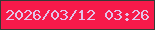文字の大きさ：1、枠の色：343b36、背景の色：f71a4a、文字の色：e1c3e9 無料ブログパーツのブログ時計