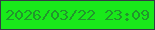 文字の大きさ：1、枠の色：343b44、背景の色：19e91a、文字の色：21962c 無料ブログパーツのブログ時計