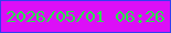 文字の大きさ：3、枠の色：343ef0、背景の色：dc0ff7、文字の色：2ce14b 無料ブログパーツのブログ時計