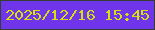 文字の大きさ：5、枠の色：343f2f、背景の色：7034ea、文字の色：d3e110 無料ブログパーツのブログ時計