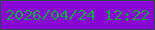 文字の大きさ：1、枠の色：344051、背景の色：8704d4、文字の色：079e50 無料ブログパーツのブログ時計