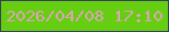 文字の大きさ：1、枠の色：34415c、背景の色：65ce11、文字の色：dea3b6 無料ブログパーツのブログ時計