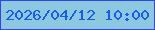 文字の大きさ：5、枠の色：3441fc、背景の色：8cc9de、文字の色：185bf3 無料ブログパーツのブログ時計