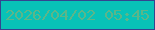 文字の大きさ：1、枠の色：344490、背景の色：08c2b7、文字の色：5cb689 無料ブログパーツのブログ時計