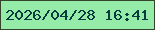 文字の大きさ：1、枠の色：34452b、背景の色：95eba8、文字の色：093a3d 無料ブログパーツのブログ時計