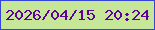 文字の大きさ：2、枠の色：3445d8、背景の色：c5e797、文字の色：5f019b 無料ブログパーツのブログ時計