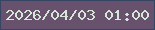 文字の大きさ：5、枠の色：344664、背景の色：68516c、文字の色：d6e6d8 無料ブログパーツのブログ時計