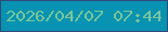 文字の大きさ：4、枠の色：344779、背景の色：0793b1、文字の色：79c59a 無料ブログパーツのブログ時計