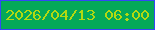 文字の大きさ：2、枠の色：3447f6、背景の色：04a958、文字の色：b3d911 無料ブログパーツのブログ時計